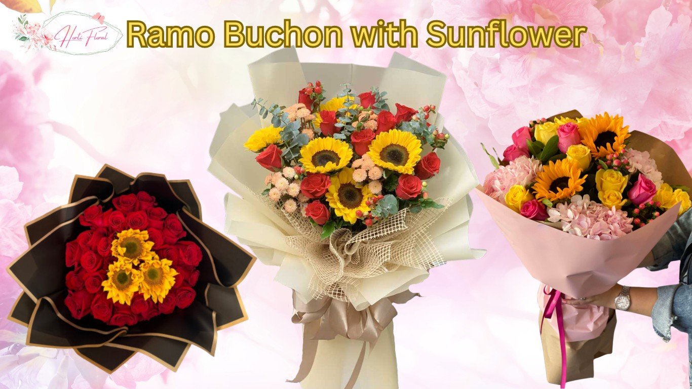 Ramo Buchon with Sunflowers